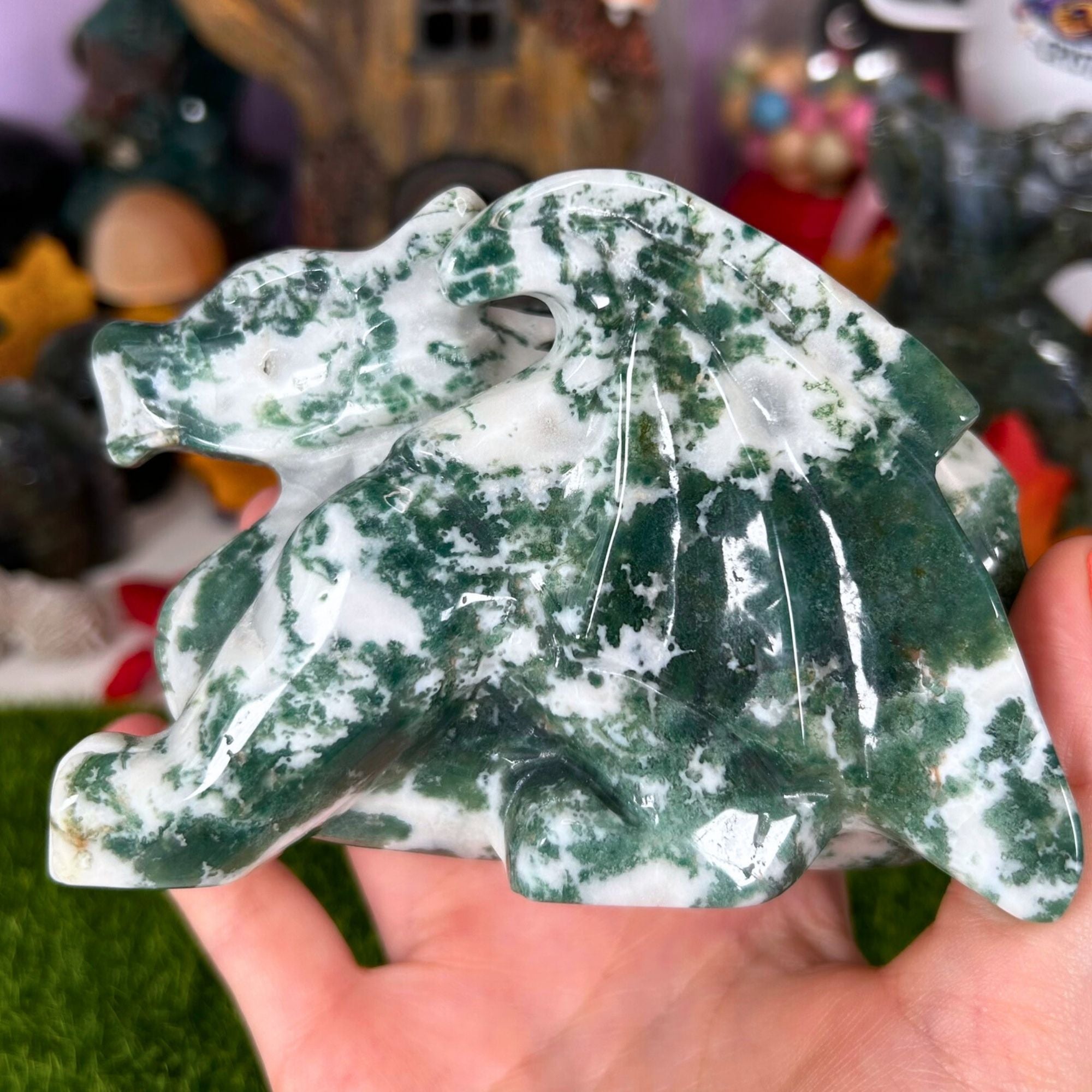 Moss Agate Dragon - "Common Welsh Green"