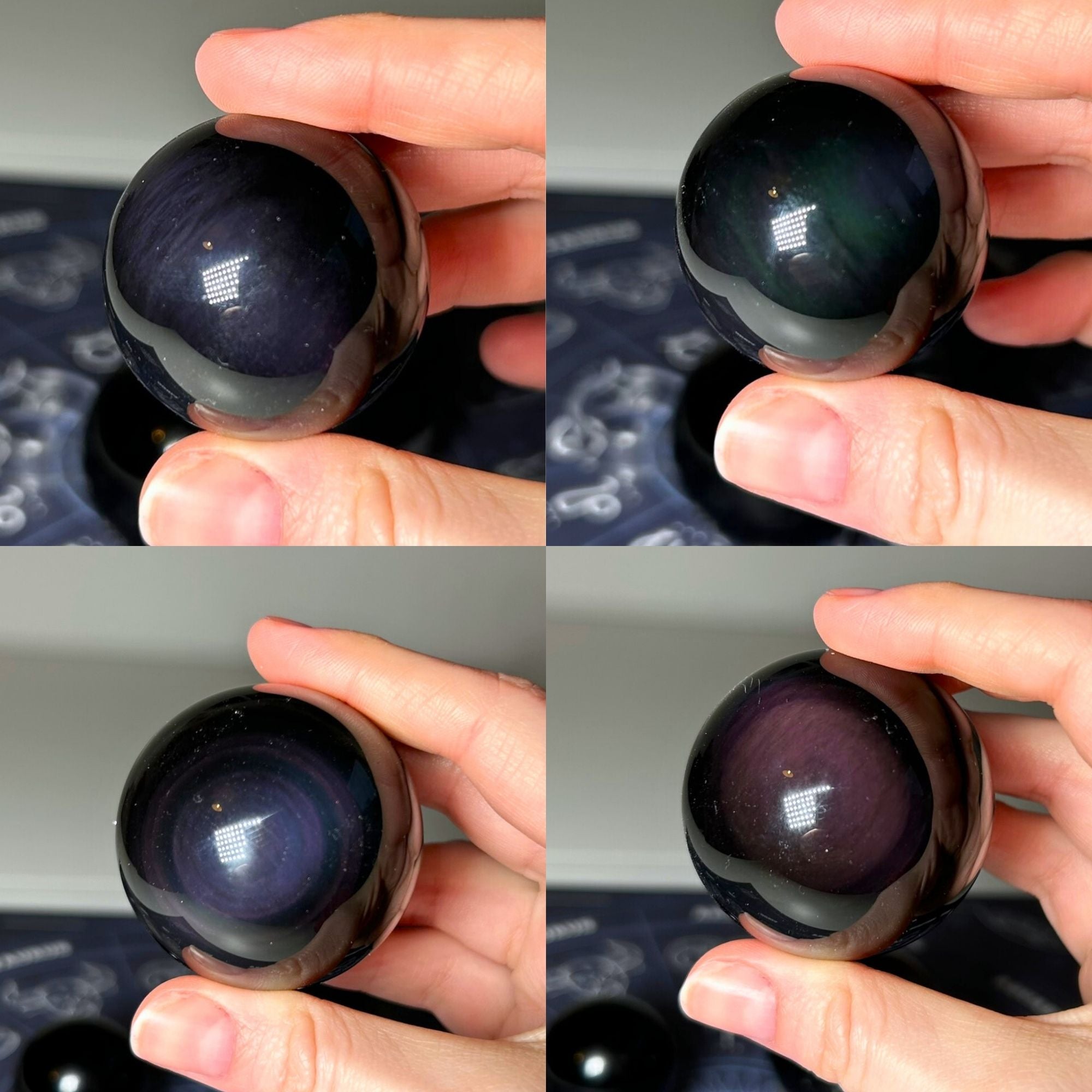 Rainbow Obsidian Spheres