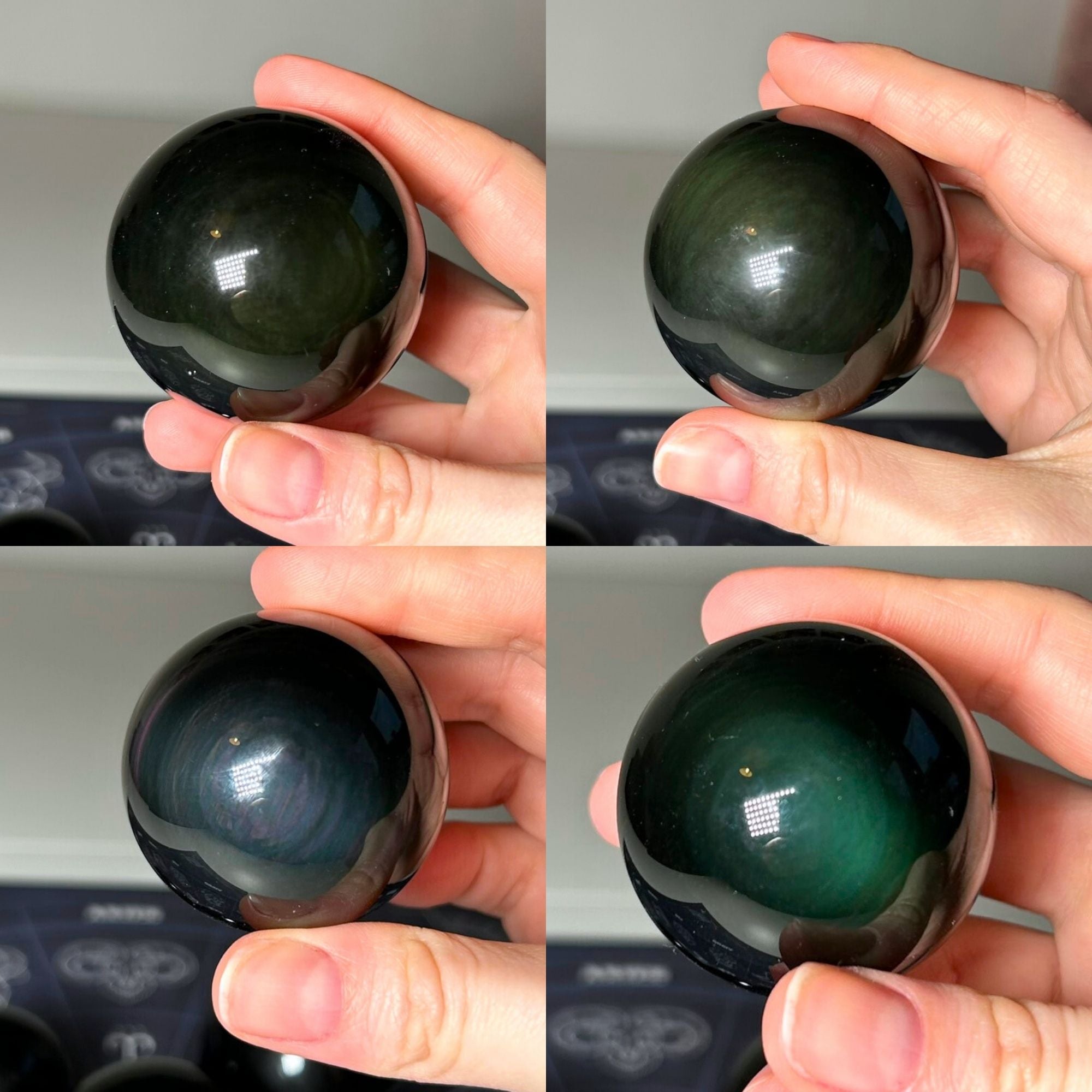 Rainbow Obsidian Spheres