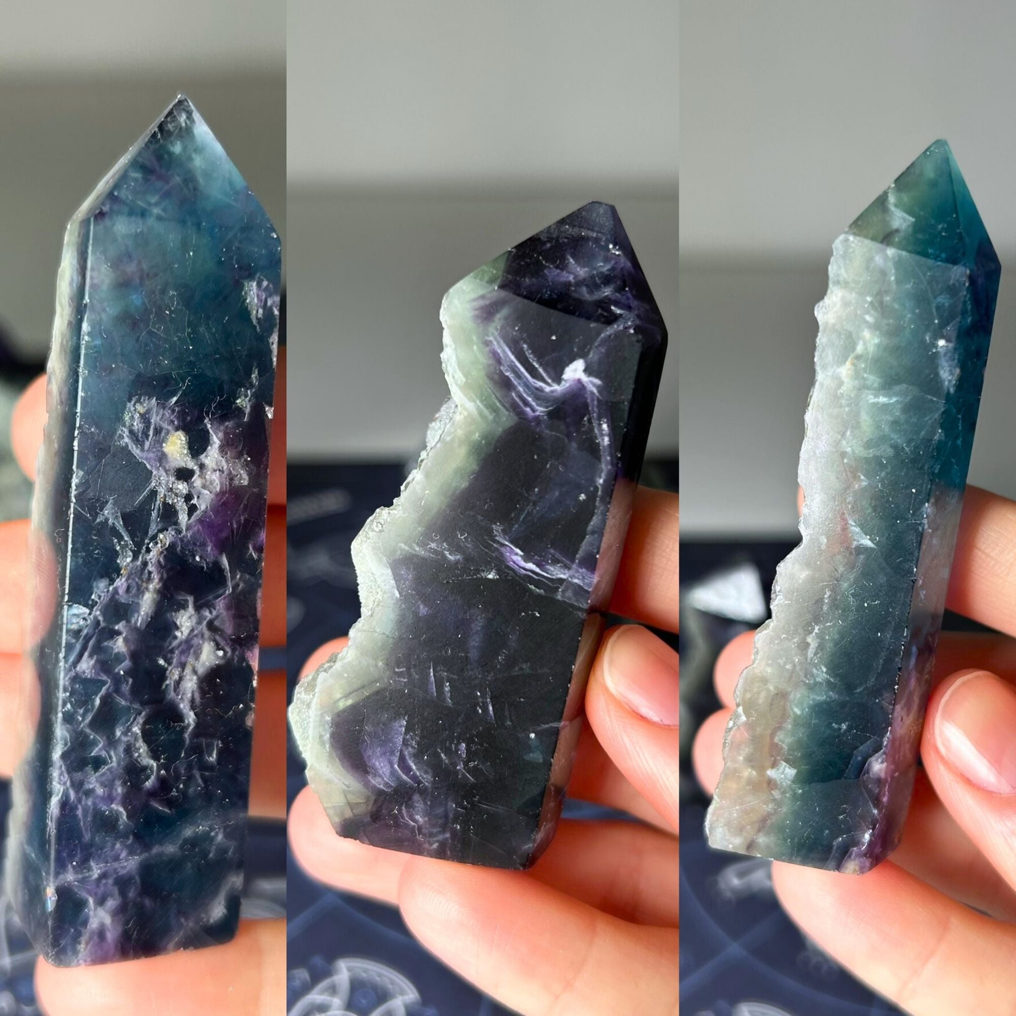 Fluorite Half Polished Half Raw Towers (Reduced)