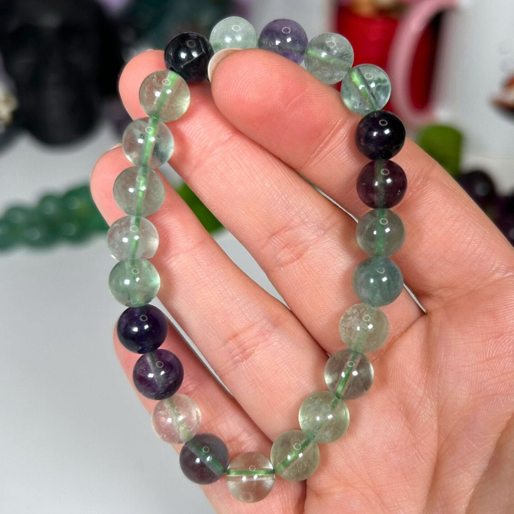 8mm Fluorite Beaded Bracelet - For Focus Jewellery MagiCandleSOS 