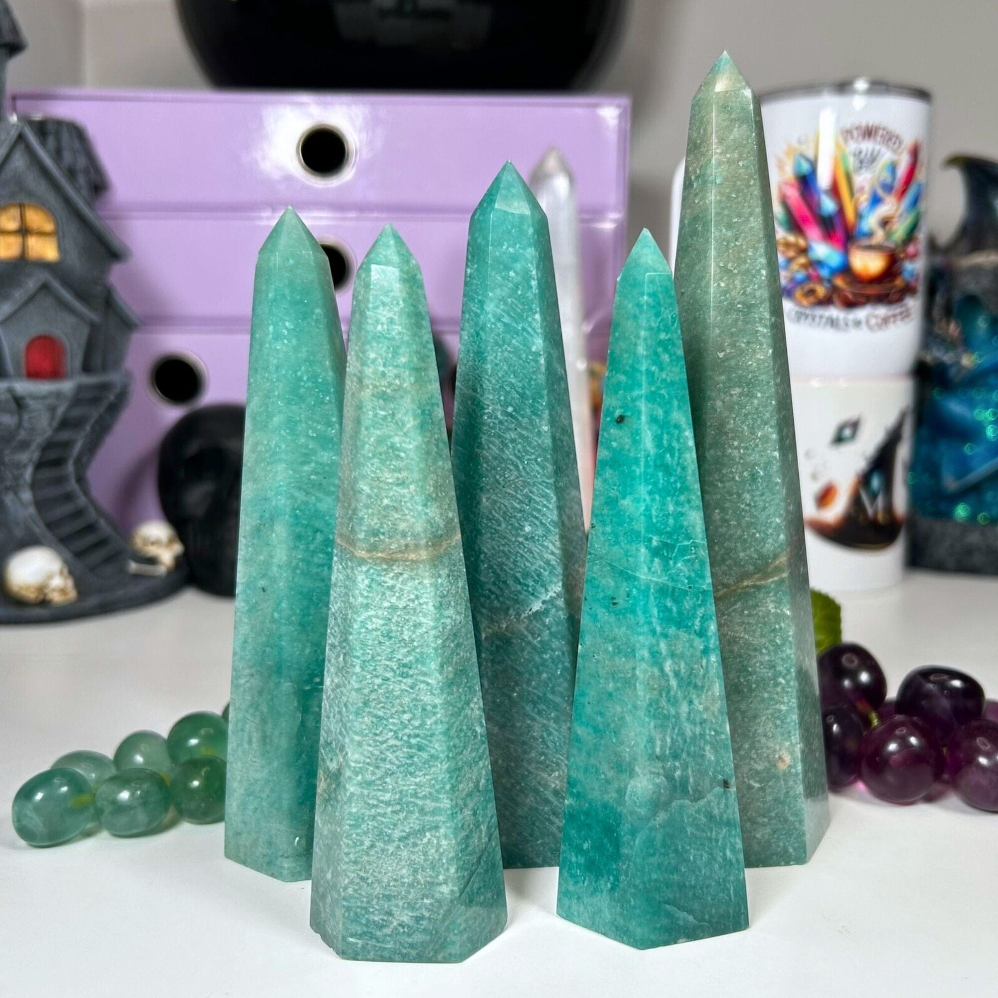 Amazonite Tapered Points Towers MagiCandleSOS 