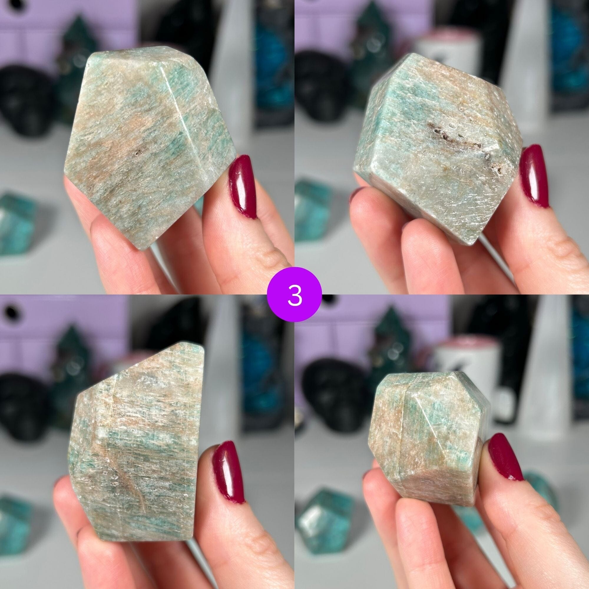 Amazonite with Smoky Quartz Gushers MagiCandleSOS 