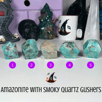 Amazonite with Smoky Quartz Gushers MagiCandleSOS 