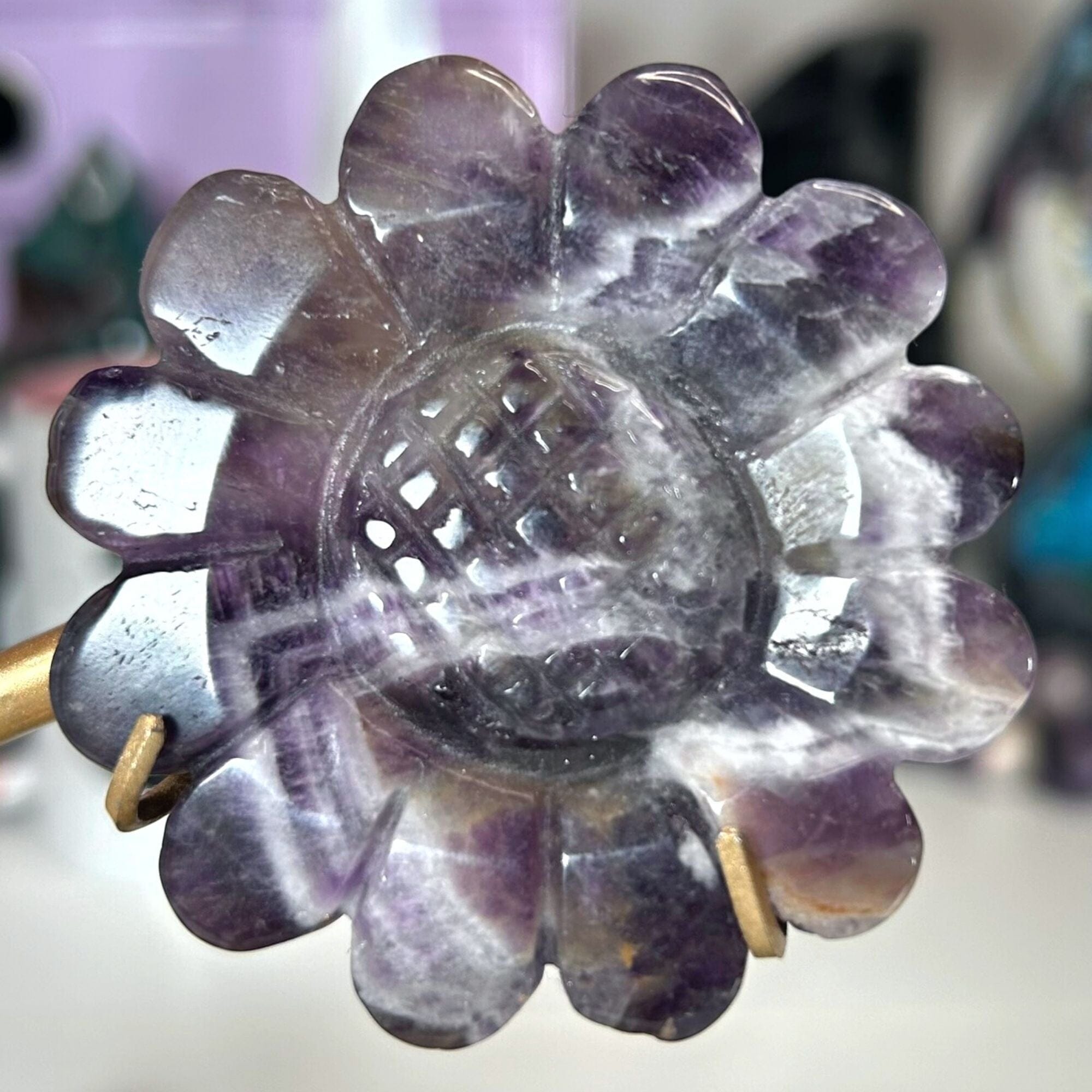 Amethyst Flower on Stand Freeforms MagiCandleSOS 