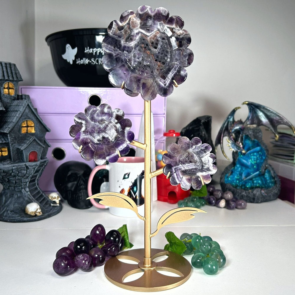 Amethyst Flower on Stand Freeforms MagiCandleSOS 