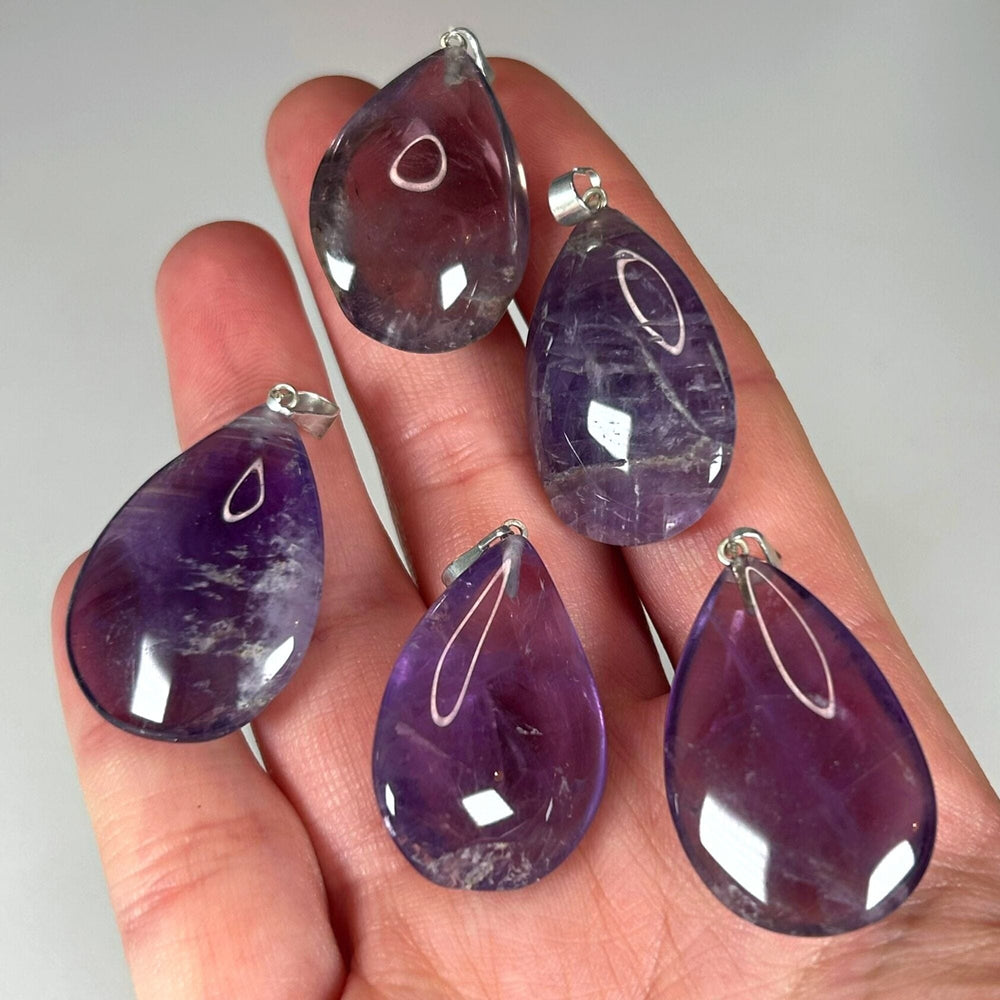 Amethyst Teardrop Pendant Necklaces Jewellery MagiCandleSOS 