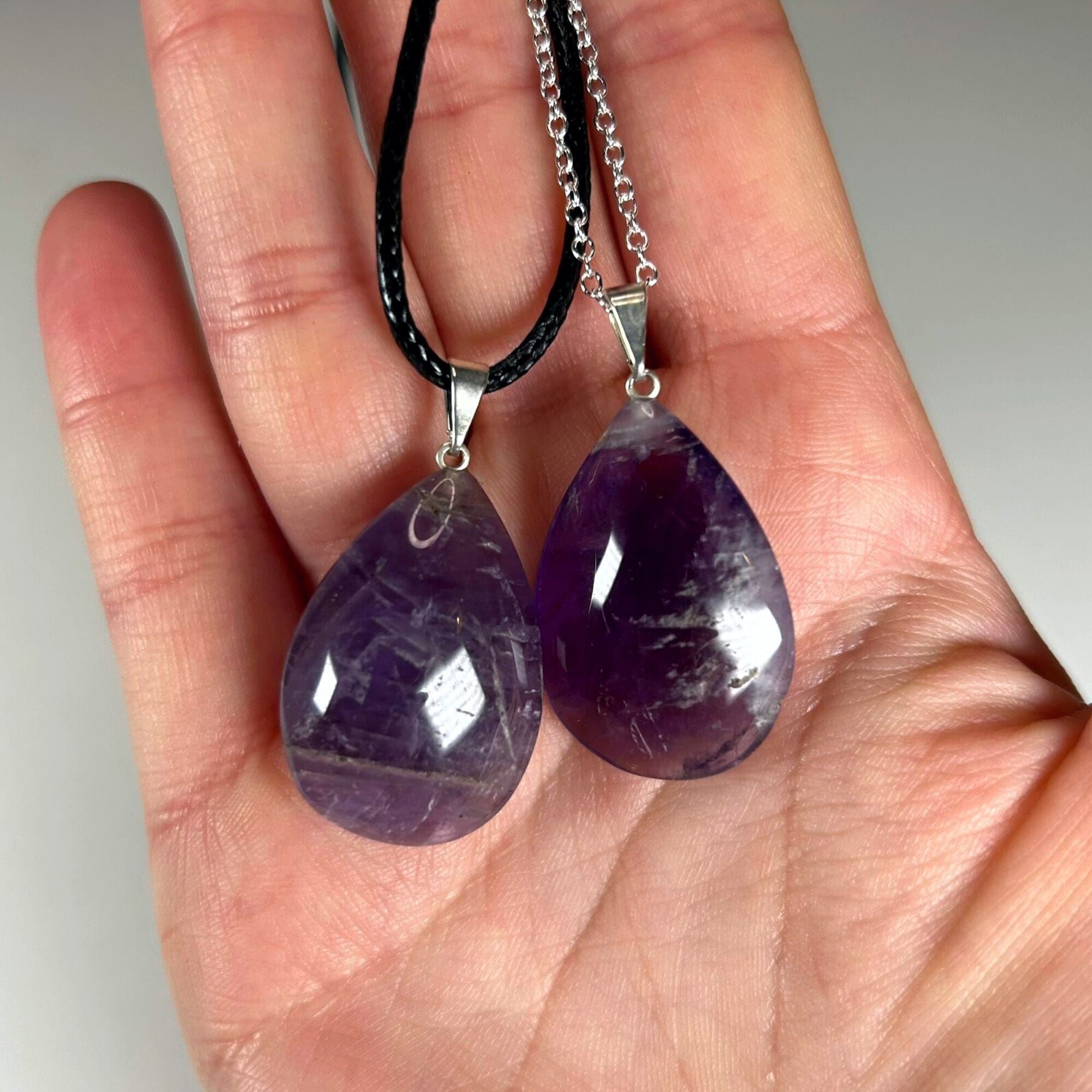 Amethyst Teardrop Pendant Necklaces Jewellery MagiCandleSOS 