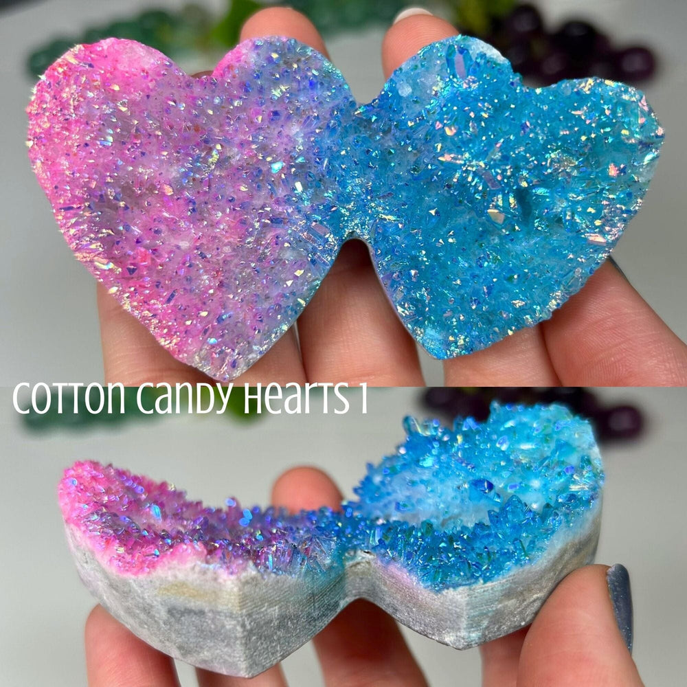 Aura Crystal Double Hearts Specimens MagiCandleSOS Cotton Candy 1 (not self-standing) 