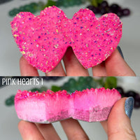 Aura Crystal Double Hearts Specimens MagiCandleSOS Pink 1 