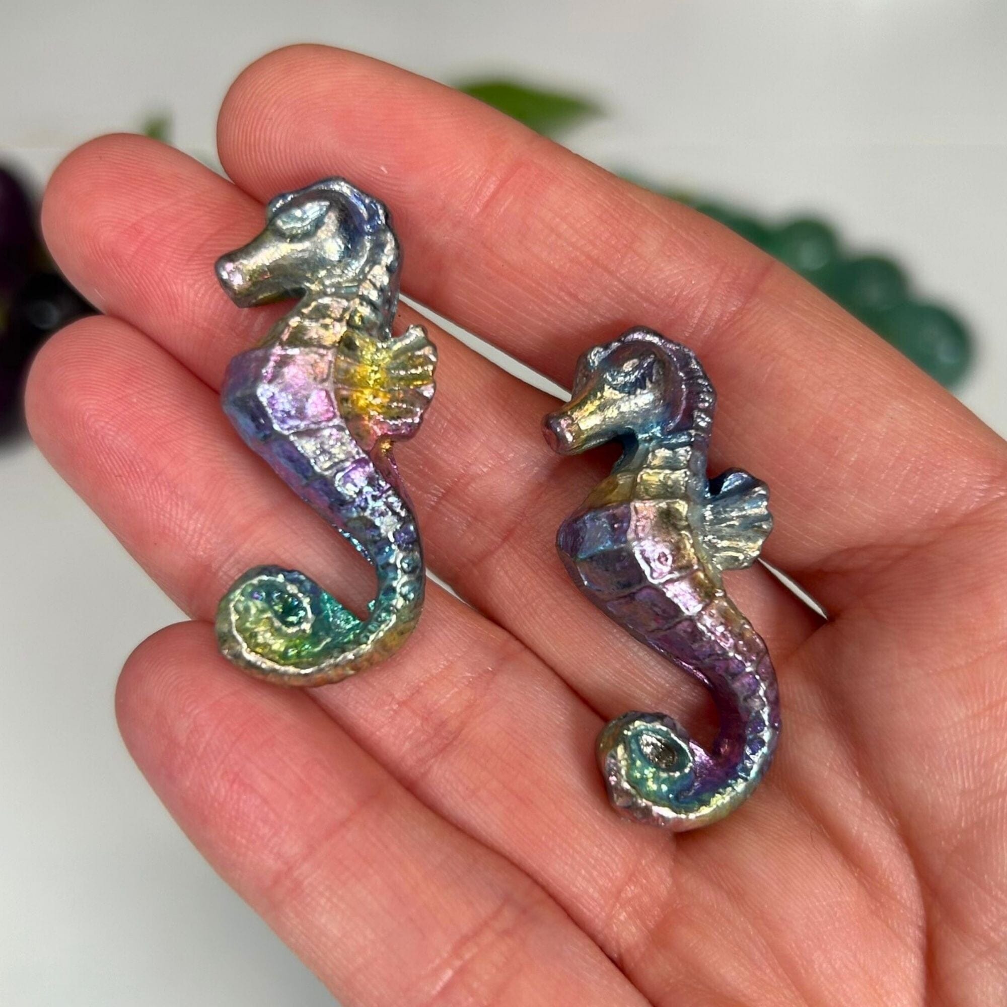 Bismuth Carvings Carvings MagiCandleSOS Seahorses 