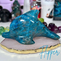 Blue Apatite Dolphin - Flipper Carvings MagiCandleSOS 