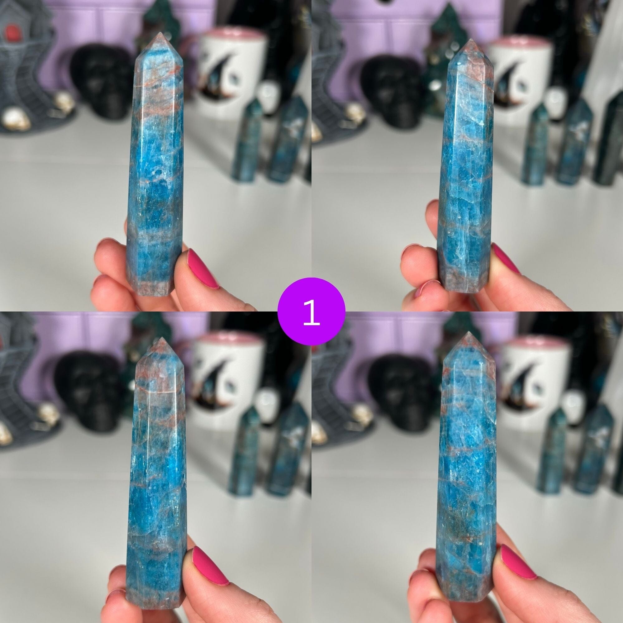 Blue Apatite Points MagiCandleSOS 1 