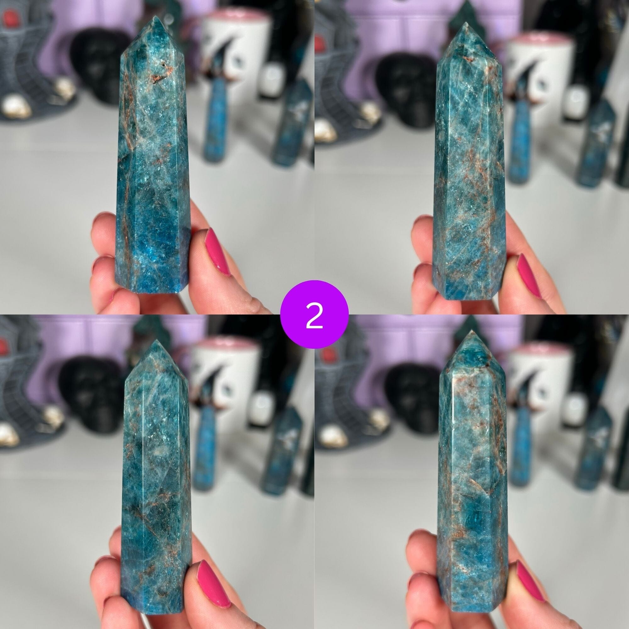 Blue Apatite Points MagiCandleSOS 2 