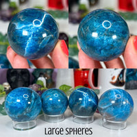 Blue Apatite Spheres Spheres MagiCandleSOS Large 