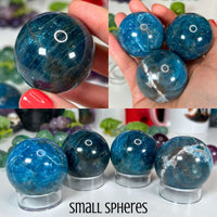 Blue Apatite Spheres Spheres MagiCandleSOS Small 