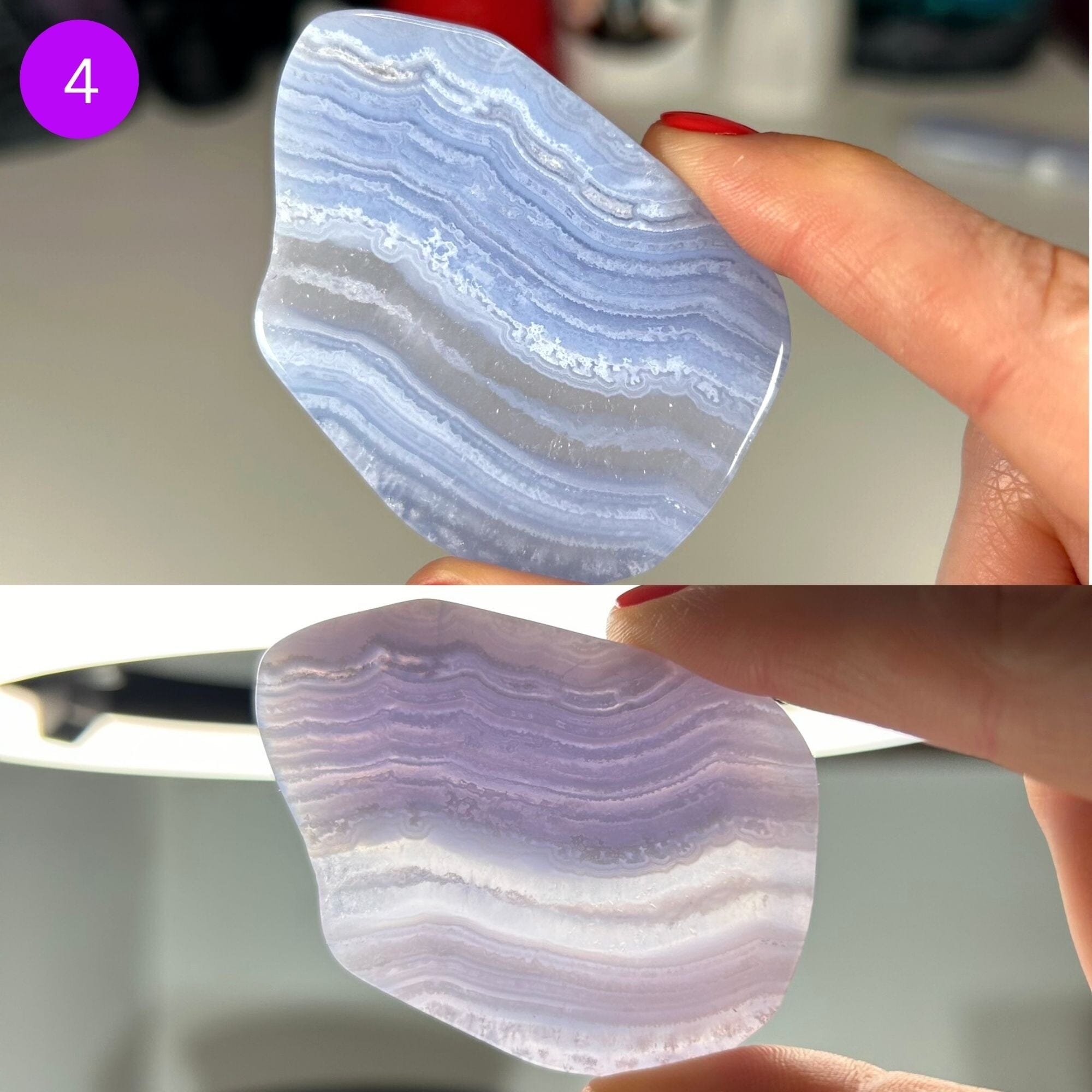 Blue Lace Agate Slices MagiCandleSOS 4 