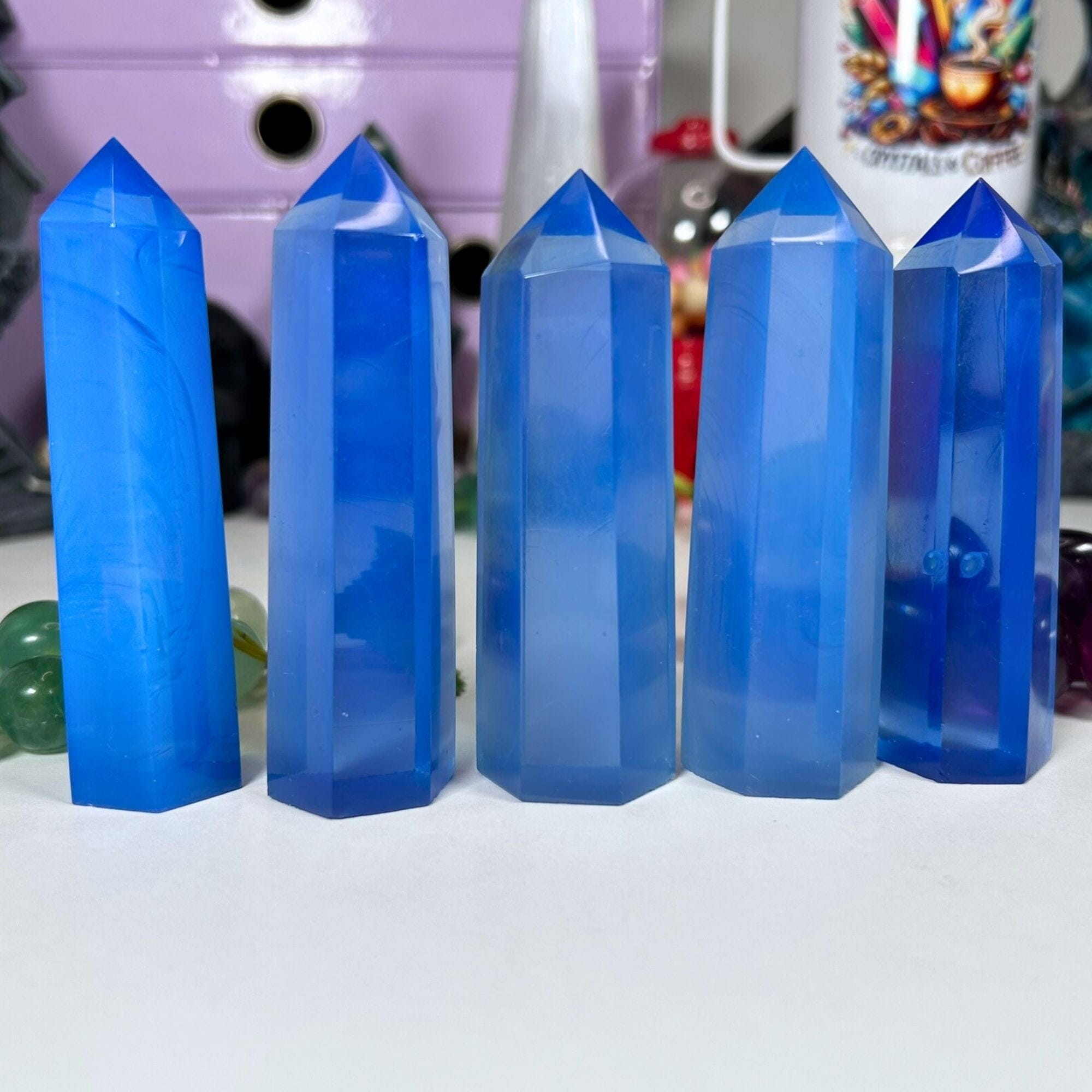 Blue Opalite Points Towers MagiCandleSOS 