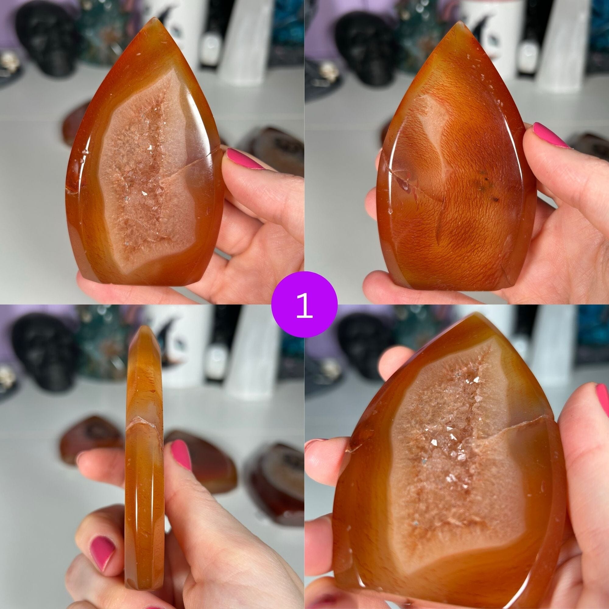 Carnelian Druzy Freeforms MagiCandleSOS 1 