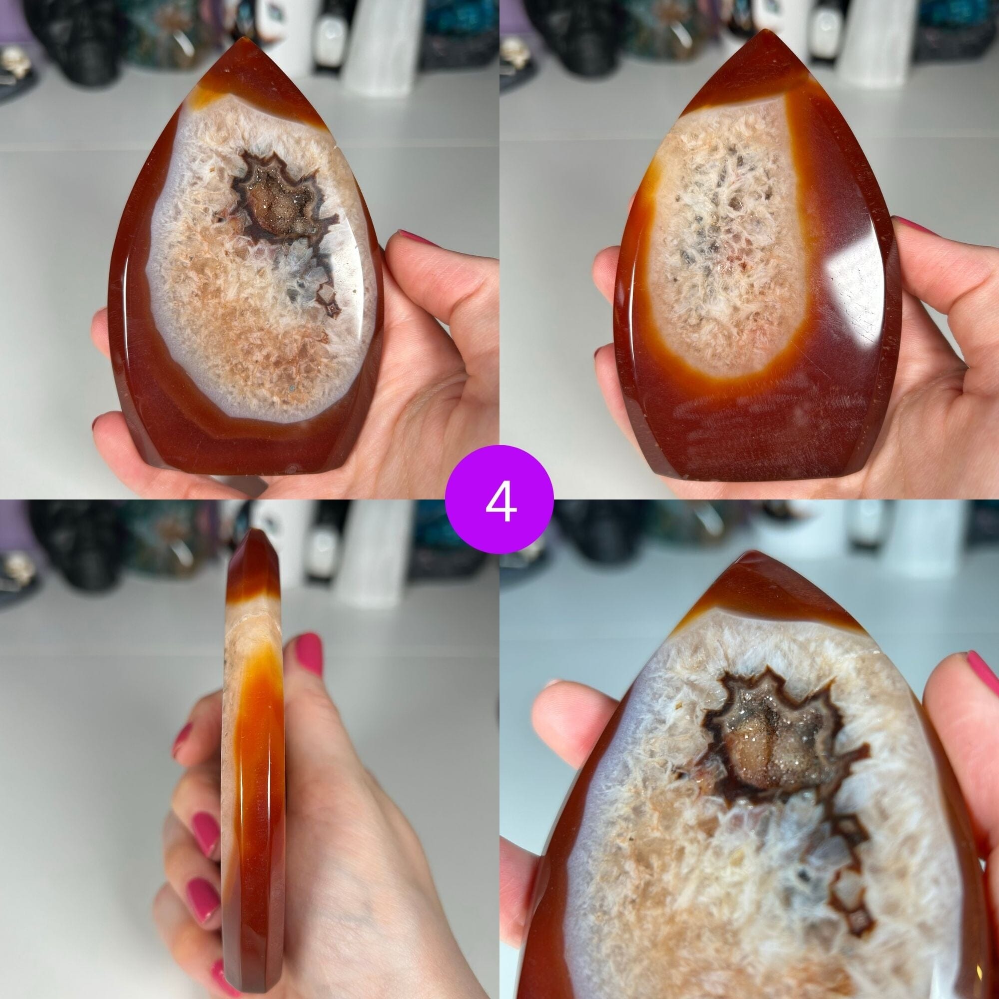 Carnelian Druzy Freeforms MagiCandleSOS 4 