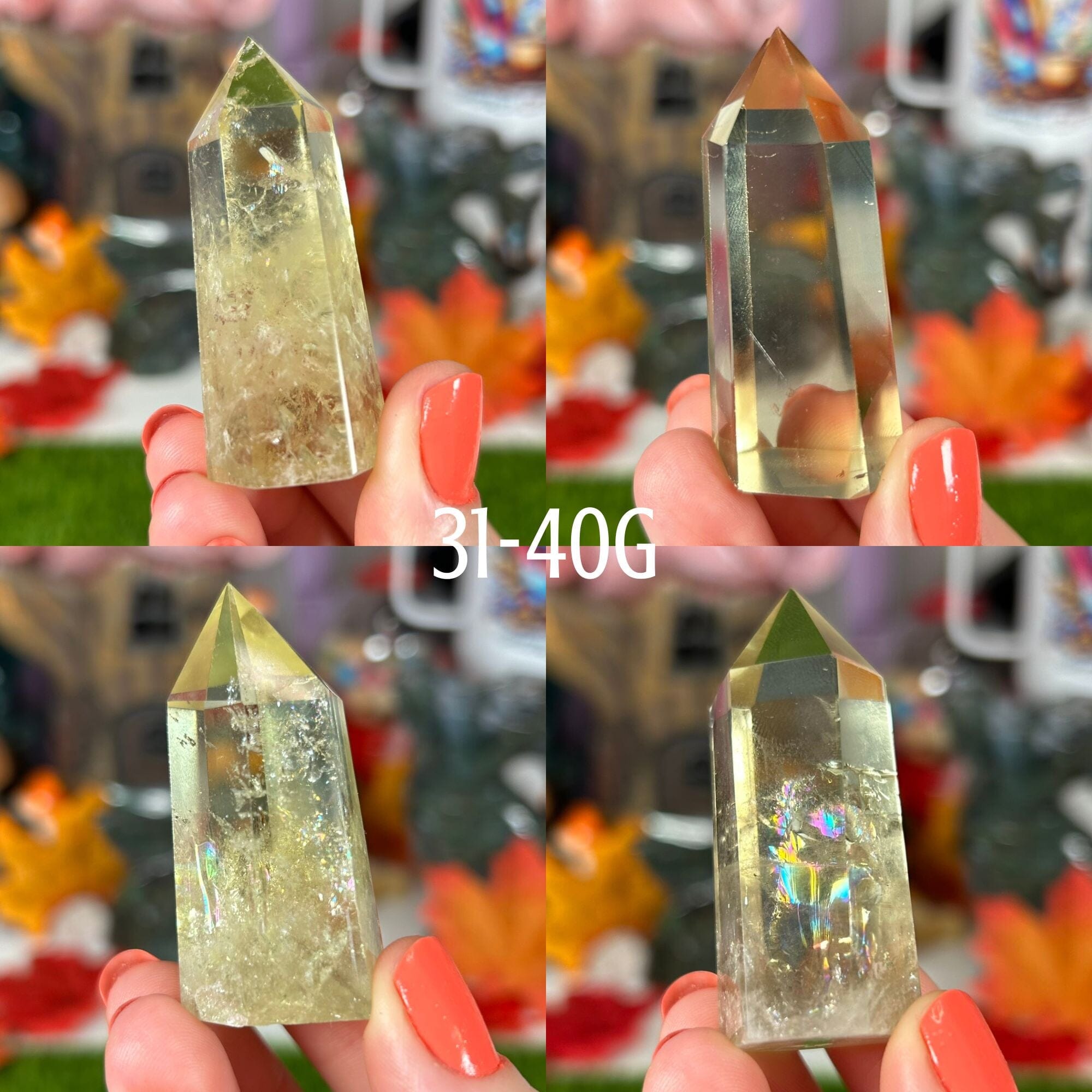 Citrine Points (Heat Treated) Towers MagiCandleSOS 31-40 Grams 