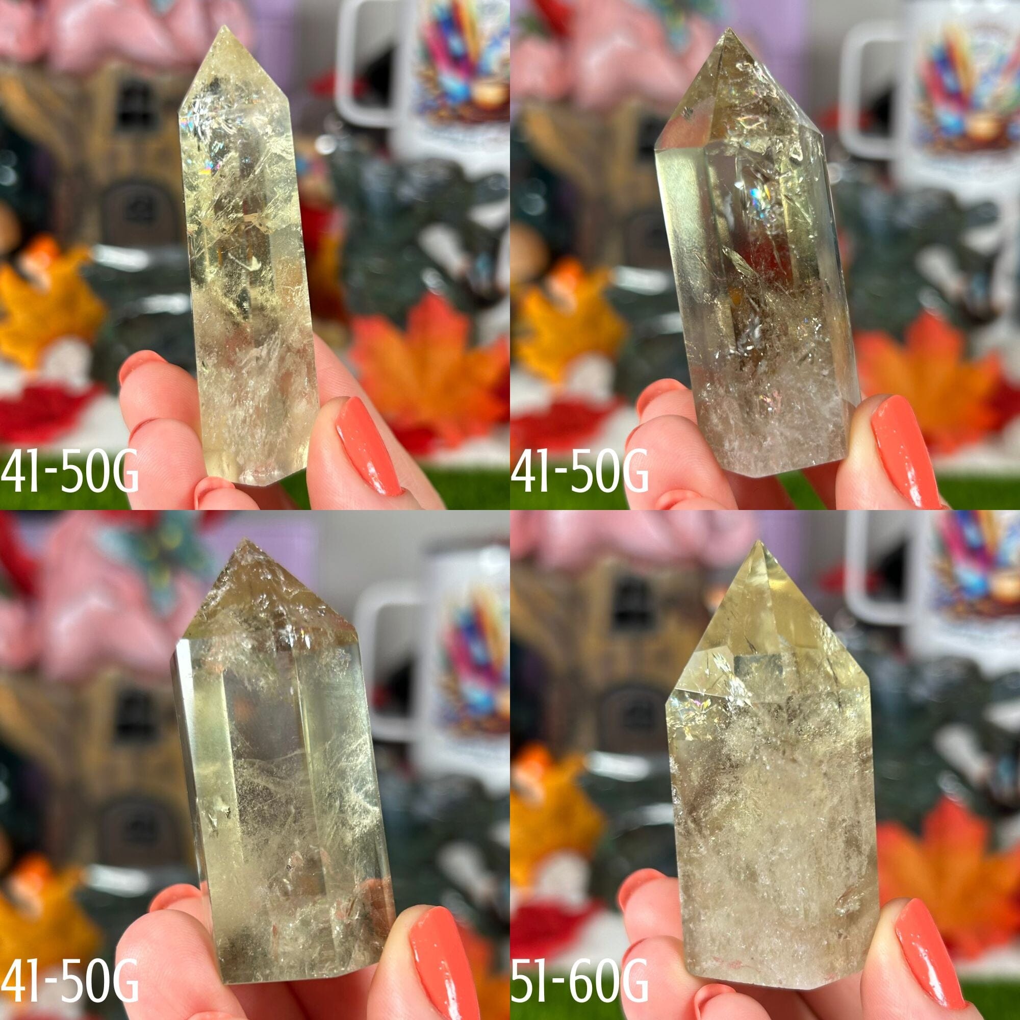 Citrine Points (Heat Treated) Towers MagiCandleSOS 41-50 Grams 