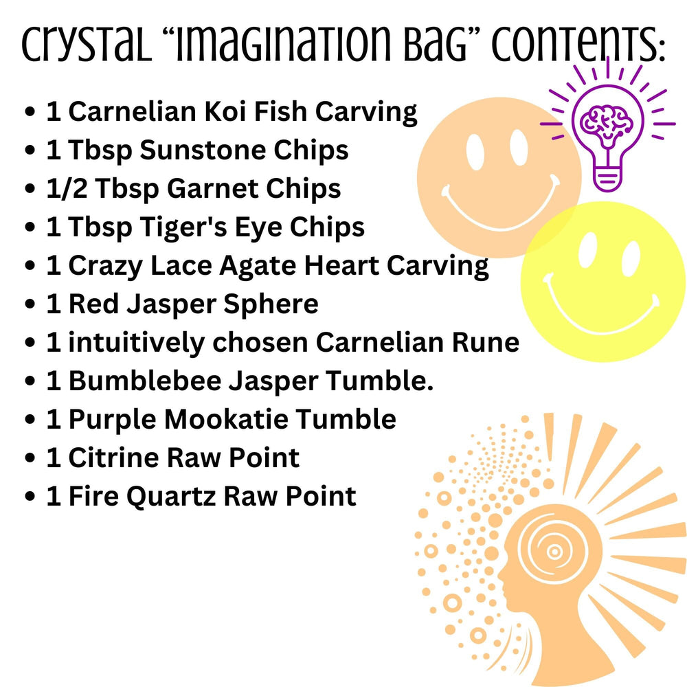 Crystal "Imagination Bag" - Crystal Bundle for Happiness and Creativity Bundles MagiCandleSOS 