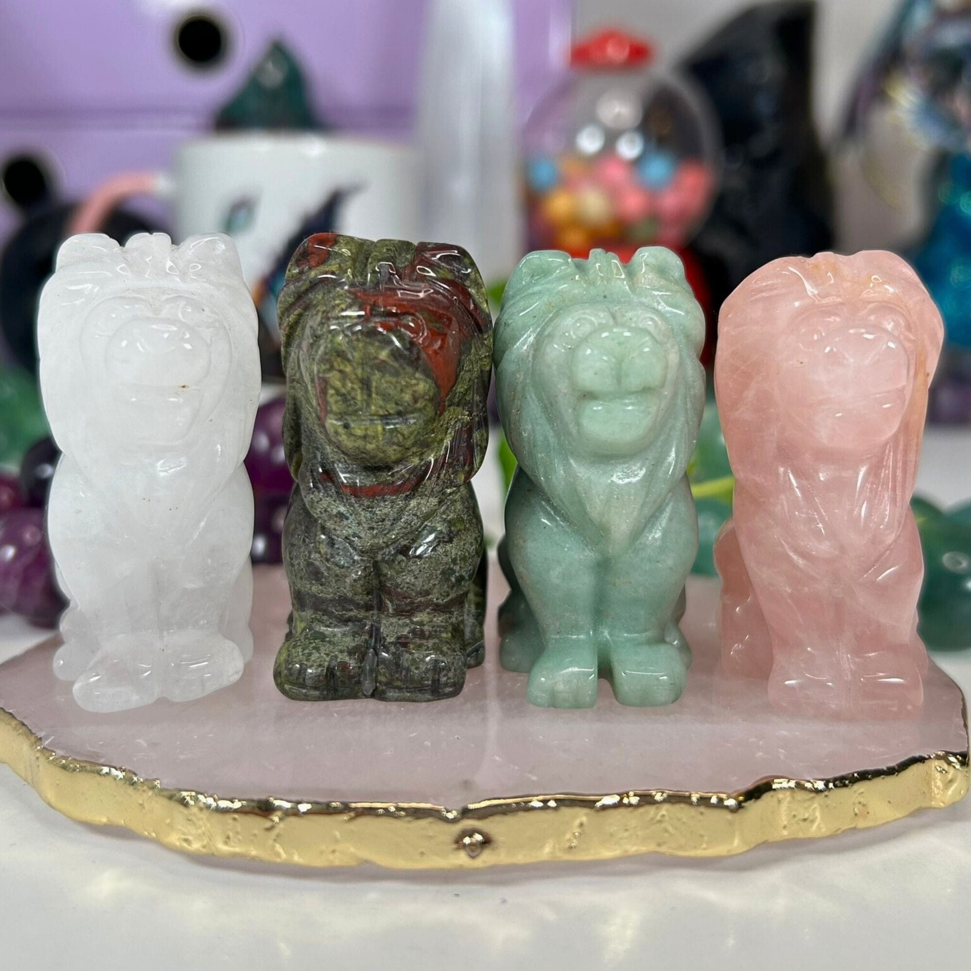 Crystal Lion Carvings Carvings MagiCandleSOS 