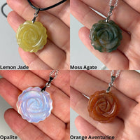 Crystal Rose Pendant Necklaces MagiCandleSOS 