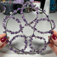 Crystal Wreaths Handcrafted by 8Moons MagiCandleSOS Amethyst Flower 