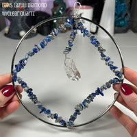 Crystal Wreaths Handcrafted by 8Moons MagiCandleSOS Lapis Lazuli Diamond w/Clear Quartz 