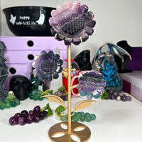 Fluorite Flowers on a Stand Statement Pieces MagiCandleSOS 2 - Dark 