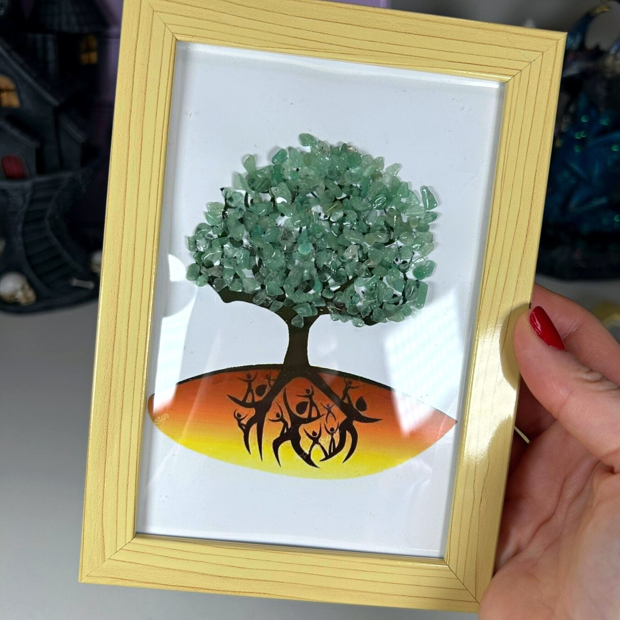 Framed Crystal Gem Trees Misc MagiCandleSOS Green Aventurine 