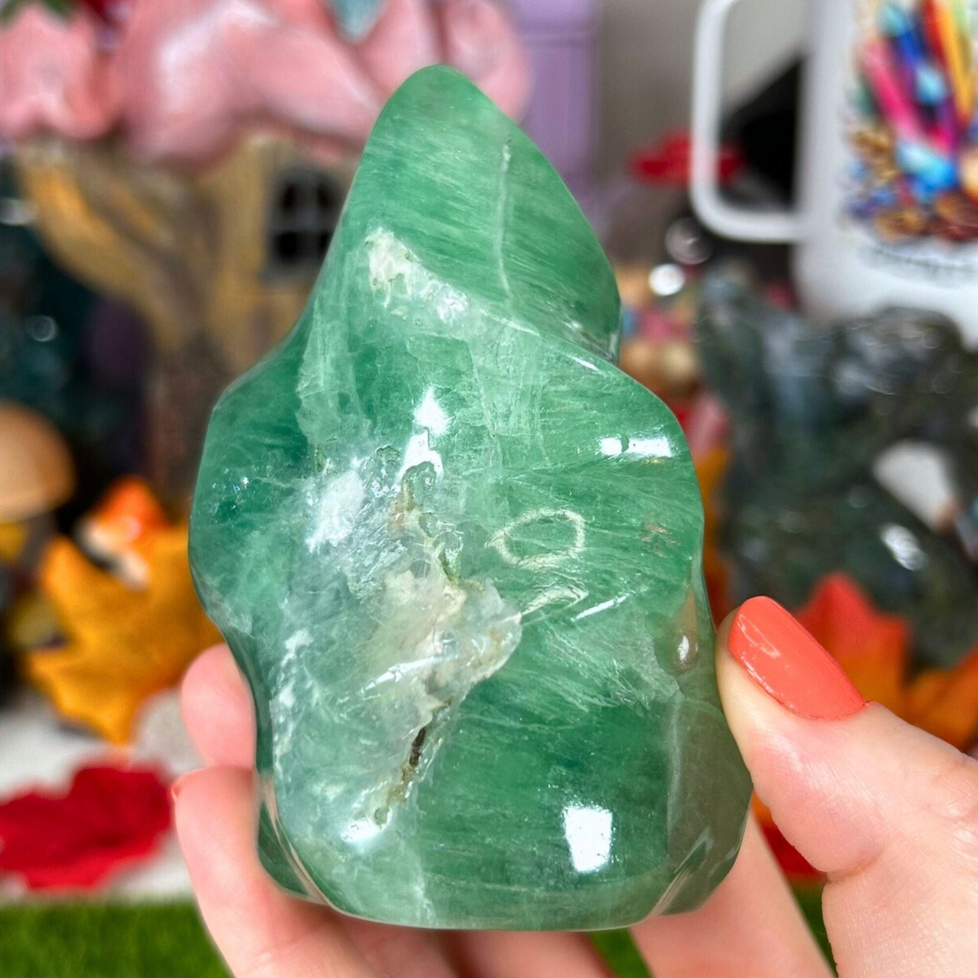 Green Fluorite Flame Flames MagiCandleSOS 