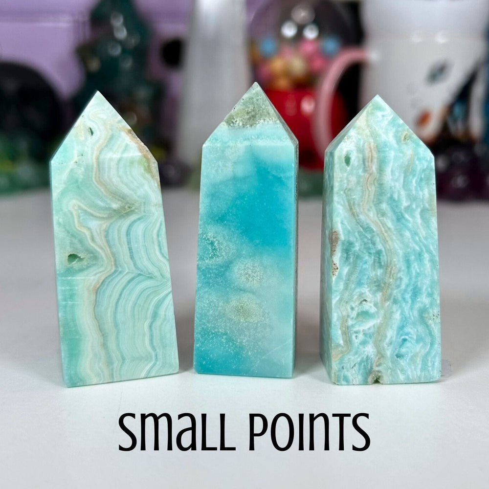 Hemimorphite Points Towers MagiCandleSOS Small 