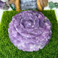 Large Lepidolite Flower Carving Carvings MagiCandleSOS 