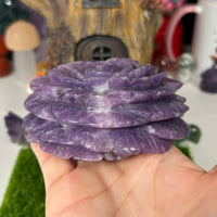 Large Lepidolite Flower Carving Carvings MagiCandleSOS 