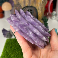 Large Lepidolite Flower Carving Carvings MagiCandleSOS 