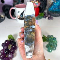 Large Moss Agate Moon Carvings MagiCandleSOS 