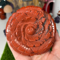 Large Red Jasper Flower Carvings MagiCandleSOS 