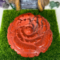 Large Red Jasper Flower Carvings MagiCandleSOS 