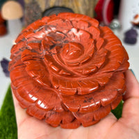 Large Red Jasper Flower Carvings MagiCandleSOS 