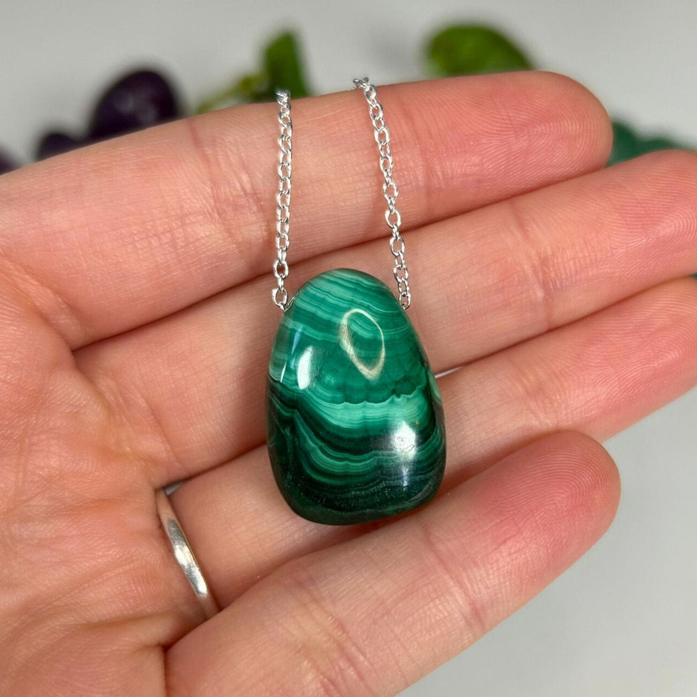 Malachite Pendant Necklace Jewellery MagiCandleSOS 