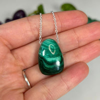 Malachite Pendant Necklace Jewellery MagiCandleSOS 