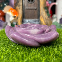 Medium Lepidolite Flower Carving Carvings MagiCandleSOS 