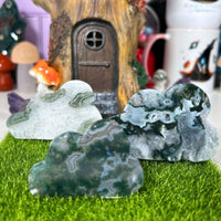 Moss Agate Clouds Carvings MagiCandleSOS 