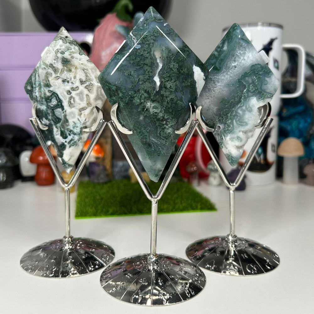 Moss Agate Diamonds Carvings MagiCandleSOS 