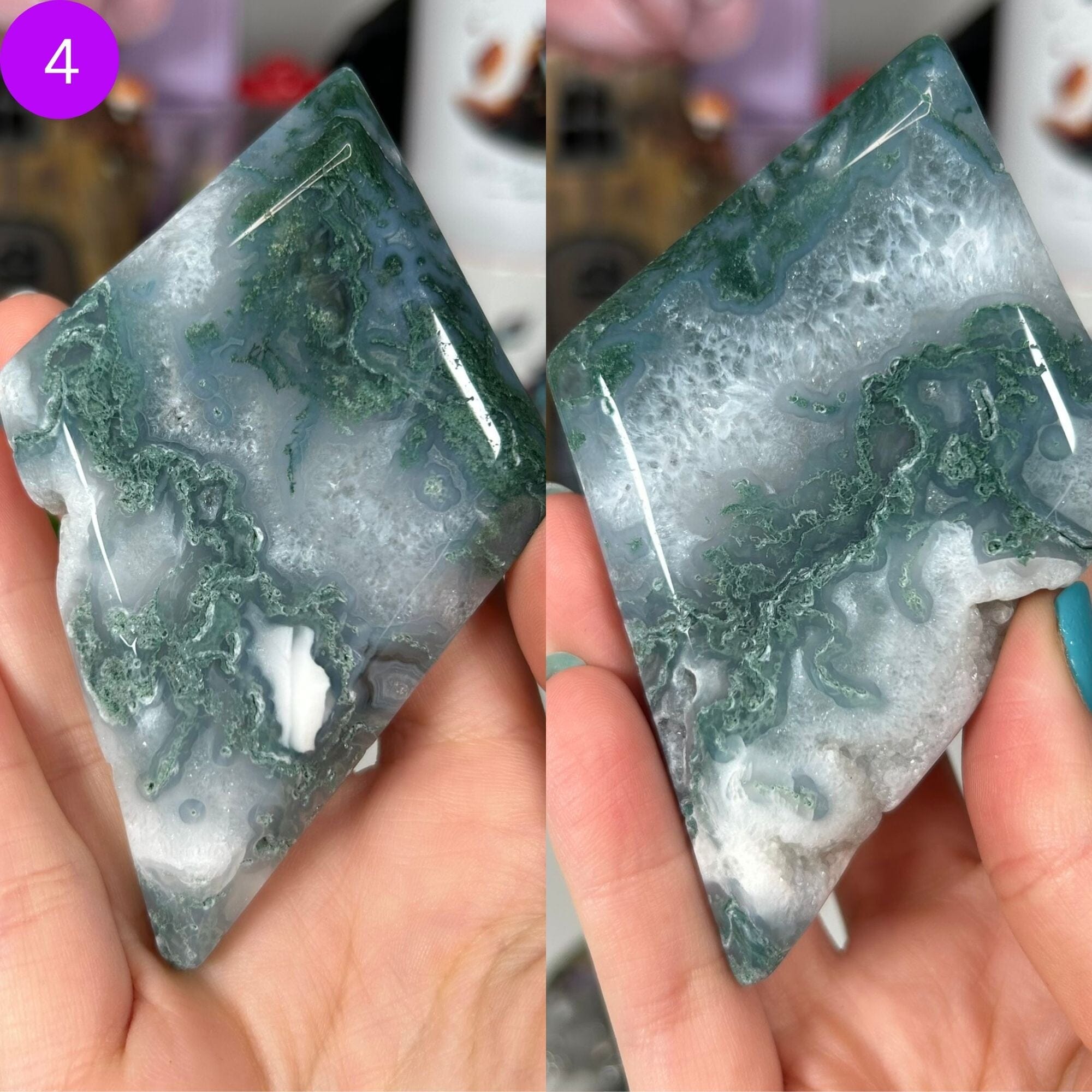 Moss Agate Diamonds Carvings MagiCandleSOS 