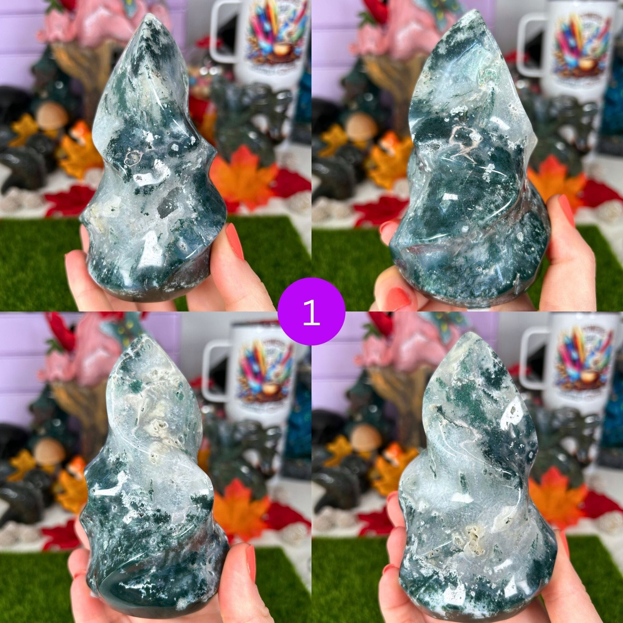 Moss Agate Flames Flames MagiCandleSOS 1 