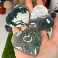 Moss Agate Hearts Carvings MagiCandleSOS 